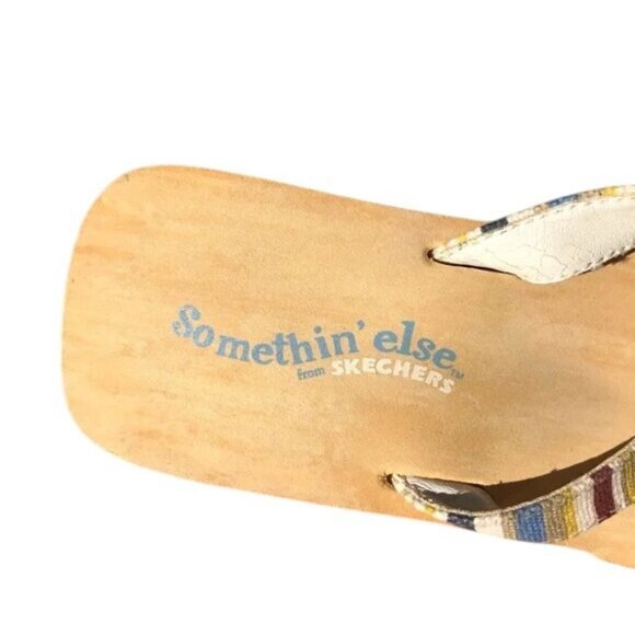 Somethin Else By Skechers Womens Striped Platform Sandals Size 6 With Foam Soles - Picture 3 of 6